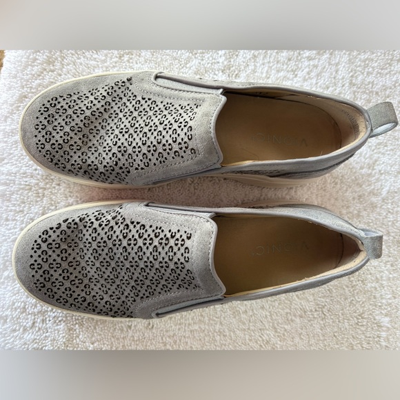 Vionic Shoes - Vionic Women’s Kimmie Perf Slip-On Supportive Sneaker-Size: 8-Color: Gray Suede